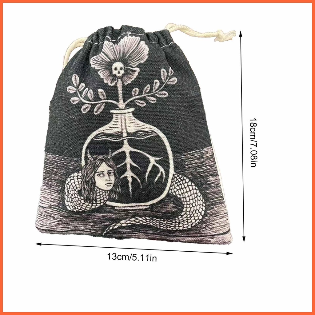Túi Canvas Đựng Thẻ Bài Tarot Họa Tiết Da Rắn Độc Đáo