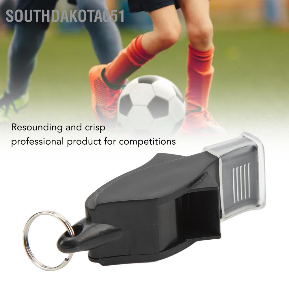 Còi trọng tài bóng rổ/ bóng đá màu đen có dây buộc cho các cuộc thi đấu thể thao
