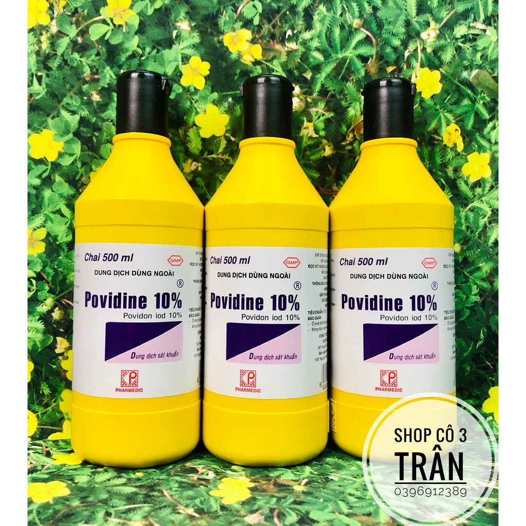 Sát trùng vết thương Povidine 0,5 lít – Thuốc vệ sinh vết thương chai lớn 500ml