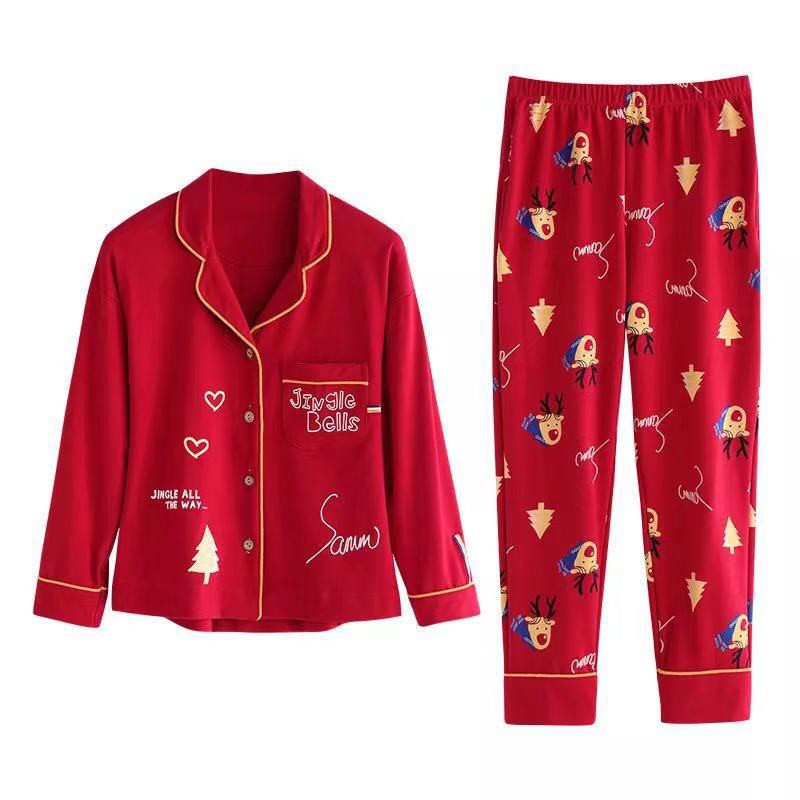 FREESHIP TỪ 99K_Bộ Pijama sắc đỏ rực rỡ, họa tiết vui nhộn mùa Giáng Sinh | BigBuy360 - bigbuy360.vn