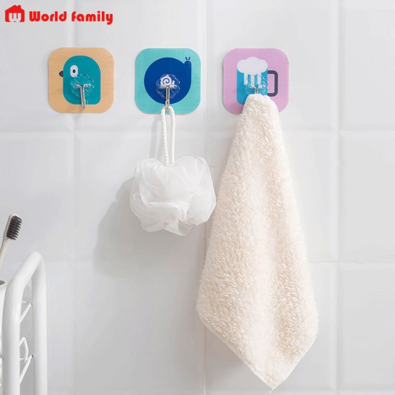 [1 K] Móc dán tường treo vật dụng với các họa tiết hoạt hình siêu xinh