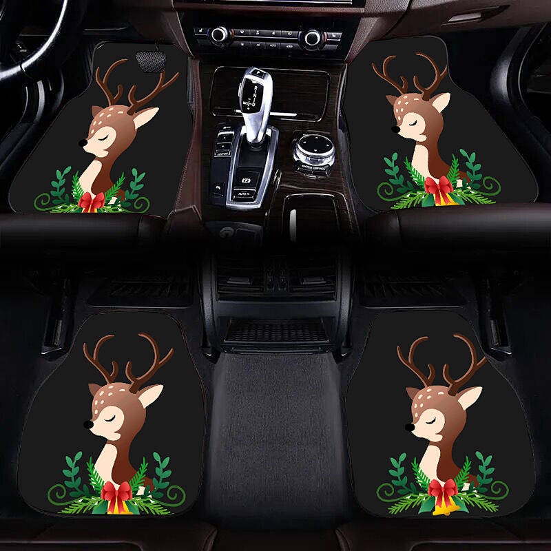 Thảm Da Lộn Lót Sàn Xe Hơi Chống Trượt Họa Tiết Hoạt Hình