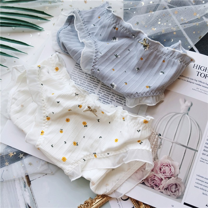 Quần lót bông gân phối ren Jun B2 | BigBuy360 - bigbuy360.vn