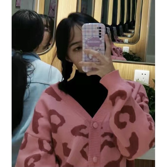 Áo Len Cardigan nữ Hàn Quốc màu hồng nữ tính form rộng cổ chữ v phong cách cá tính thời trang GileShop M63HD | BigBuy360 - bigbuy360.vn