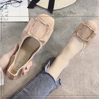 Giày bệt nơ mũi vuông