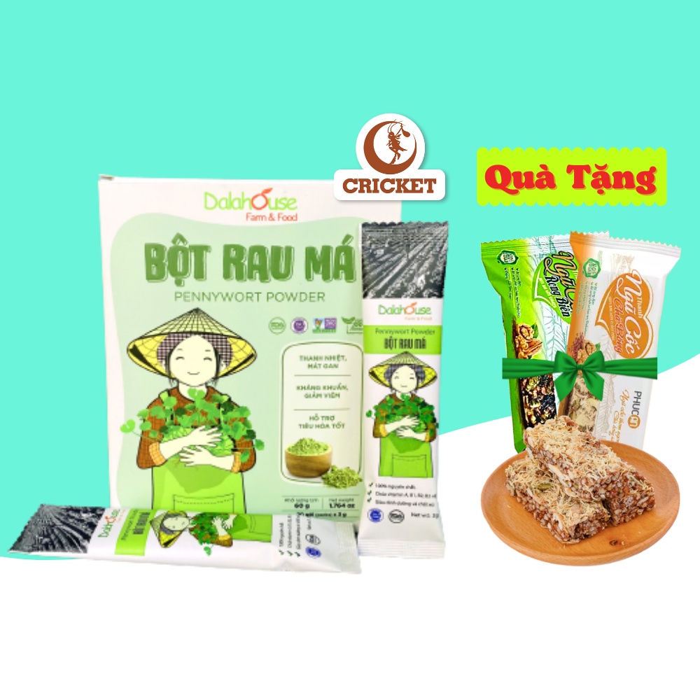 BỘT RAU MÁ SẤY LẠNH DALAHOUSE NGUYÊN CHẤT (50G &amp; 60G) HẾT MỤN, THANH MÁT CƠ THỂ, LÀM ĐẸP DA, TRĂNG DA, DETOX