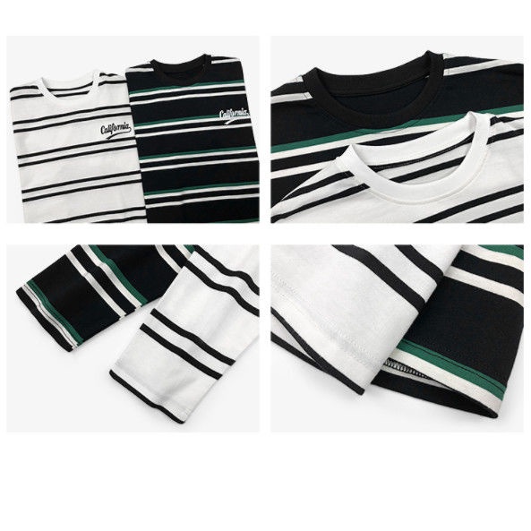 Áo Thun Tay Dài Họa Tiết Kẻ Sọc Phong Cách Hàn Quốc Thời Trang Xuân Thu 2022 Mới Cho Bé Trai