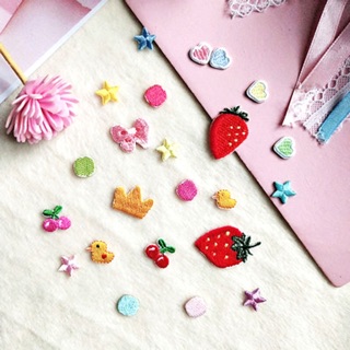 Set 40 sticker ủi, miếng patch ủi mẫu dâu, cherry
