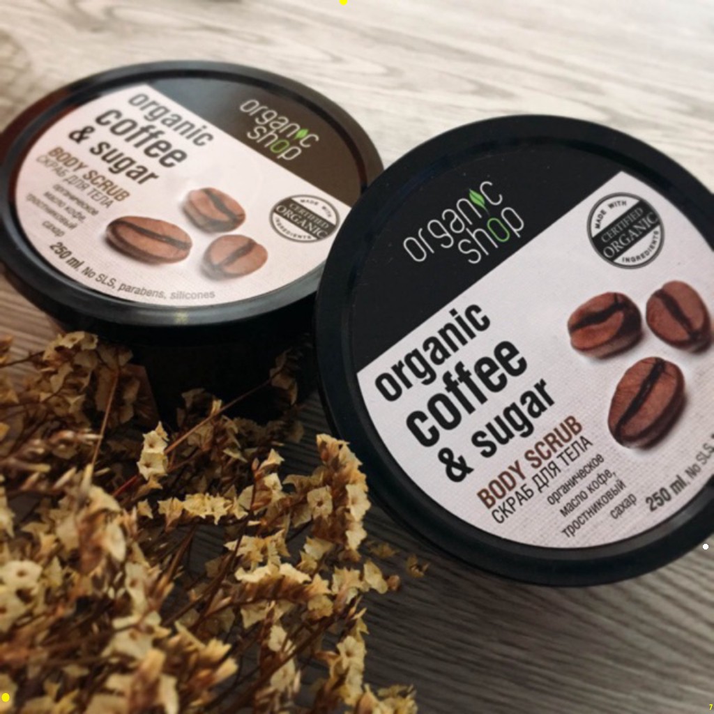 Tẩy Da Chết Body Organic Shop Dưỡng Da Trắng Sáng Của Nga, kem tẩy tế bào chết toàn thân MAG