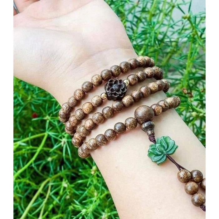 Chuỗi 108 Hạt Trầm Tốc 6 Ly Mix Sen Chamr NgọcBích- N40 | BigBuy360 - bigbuy360.vn