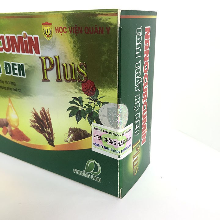 Nano Curcumin Tam thất xạ đen PLUS [ CHÍNH HÃNG ] Học viện quân y - Hỗ trợ giảm viêm, đau dạ dày