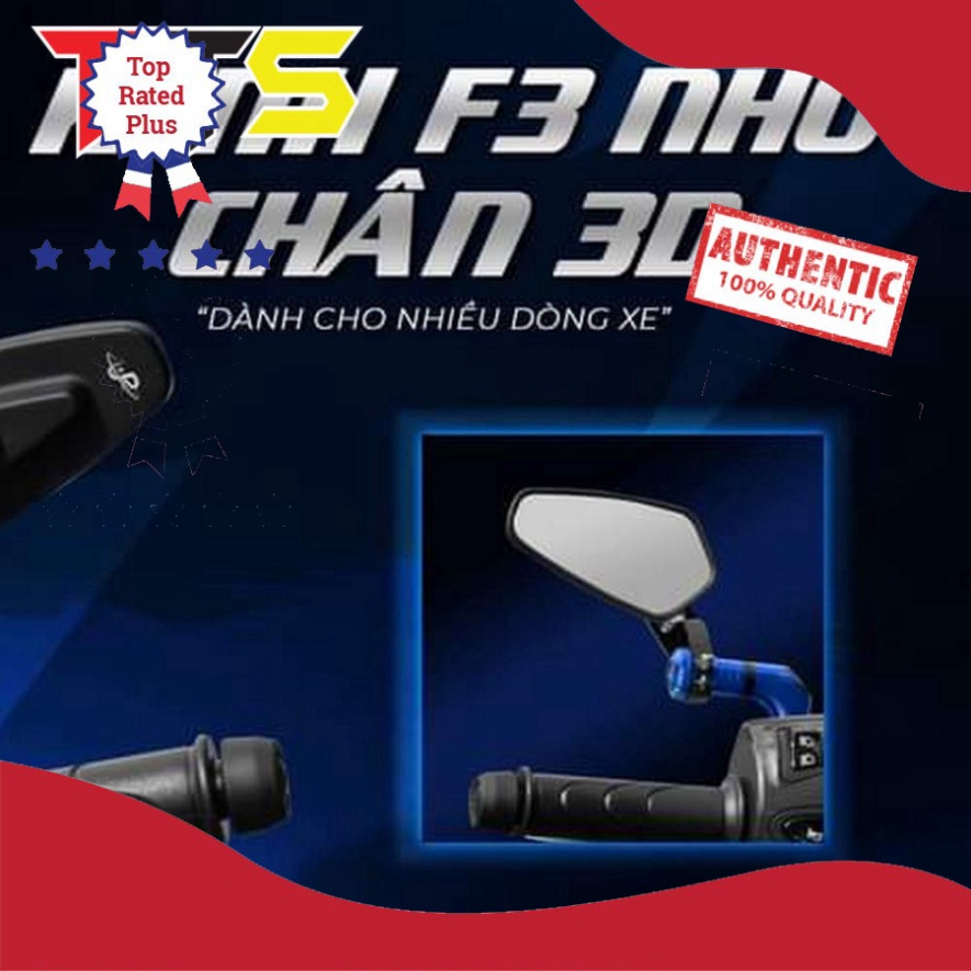 [HCM XẢ KHO MÙA DỊCH] Gương kính 3D TTS chiếu hậu xe máy chân nhôm CNC nguyên khối ( Lẻ 1 cây bên trái )