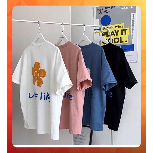 Áo thun tay lỡ form rộng hoa UNF Like - Unisex nam nữ đều mặc được