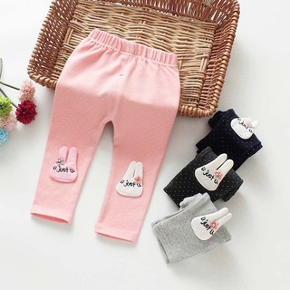 Quần Legging Giữ Ấm Phối Họa Tiết Mèo Xinh Xắn Dành Cho Bé Gái
