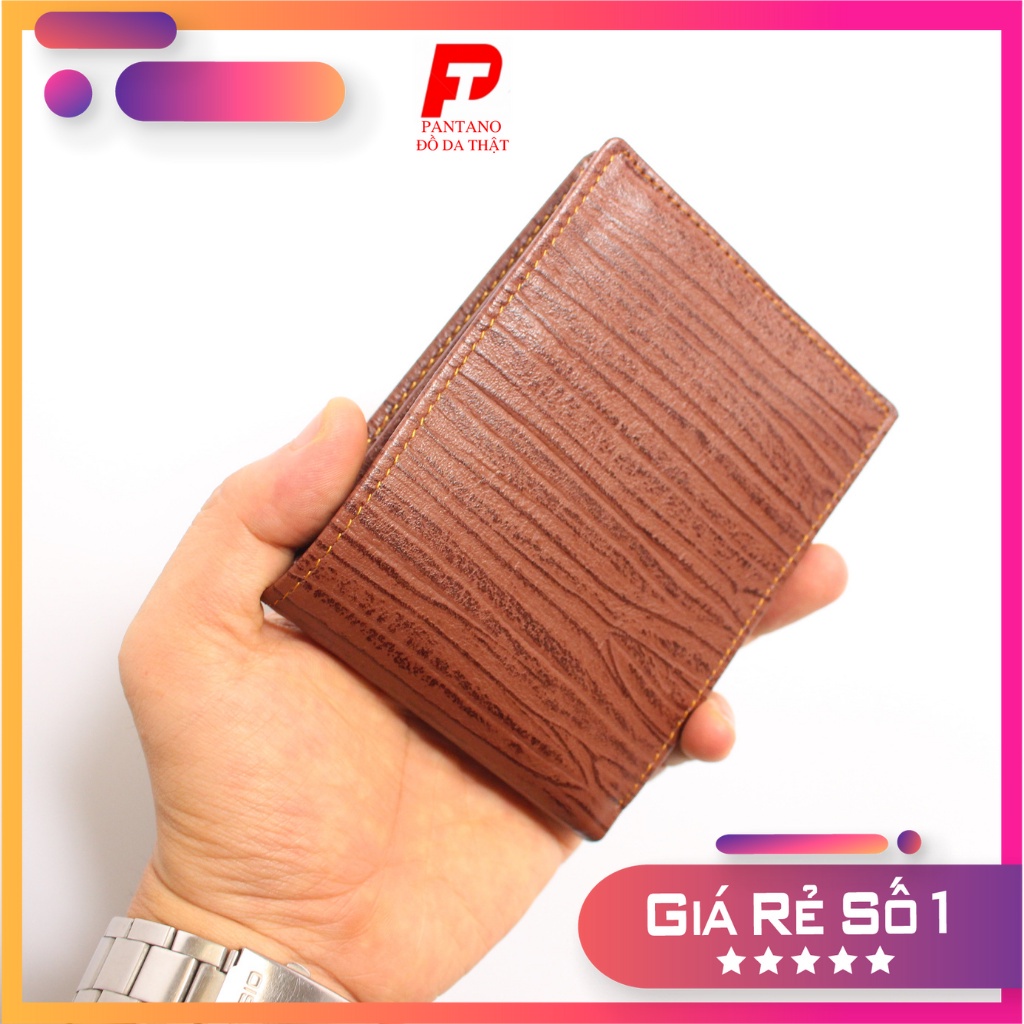 (Da thật)Ví da nam đứng mini nhỏ gọn nhiều ngăn cao cấp chính hãng hàng hiệu giá rẻ PV04- Mua ví da mini được tặng quà ❕