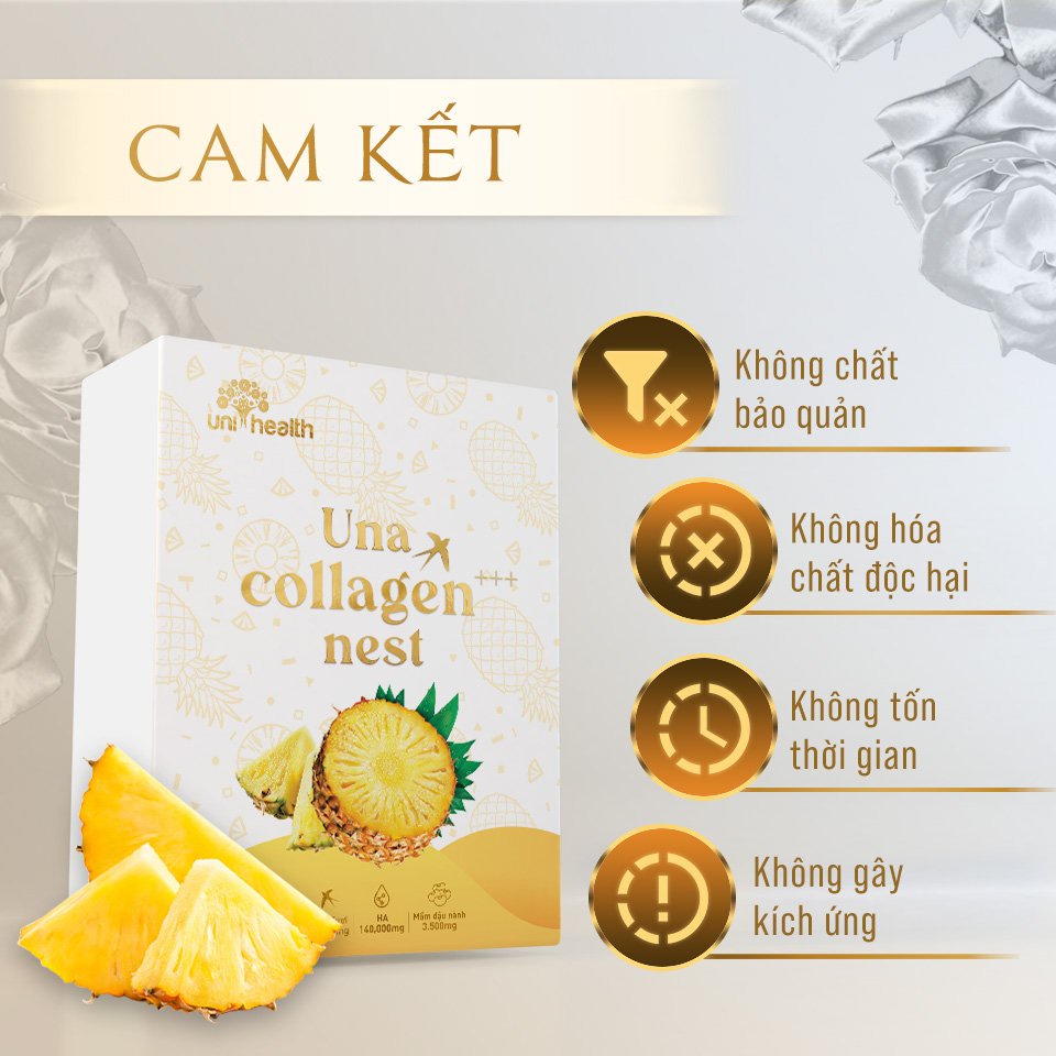 Collagen Dạng Uống Una Collagen Nest CICI THƯỢNG ĐỈNH YẾN Giúp Da Săn Chắc, Cân Bằng Nội Tiết Hộp 28 Gói x 10ml