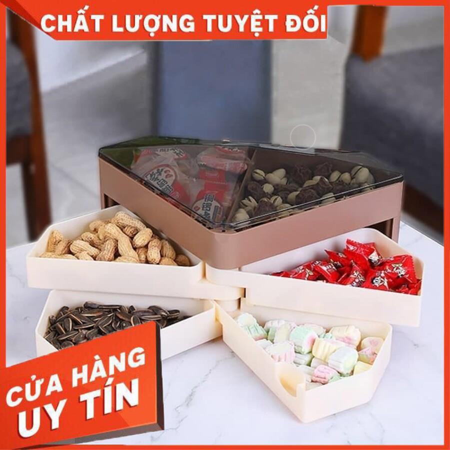 Khay Mứt Tết, Khay Đựng Mỹ Phẩm, Đựng Đồ 3 Tầng Tam Giác Cao Cấp Cho Bàn Làm Việc, Bàn Uống Nước - SS