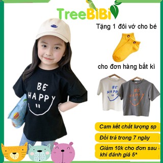 áo thun in hình smile tay ngắn thời trang cho bé TreeBiBi