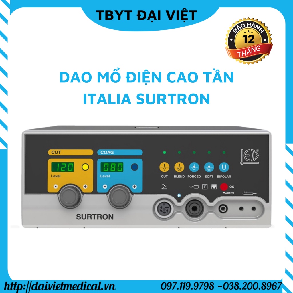 DAO MỔ ĐIỆN CAO TẦN ITALIA SURTRON FLASH CÁC MODEL: 120/200/400 - Ý dùng trong tai mũi họng, cắt đốt tử cung Led Spa
