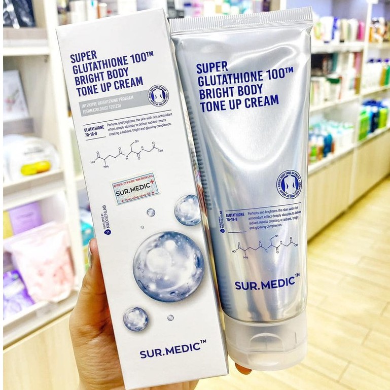 Kem Dưỡng Trắng Da Toàn Thân Sur Medic Super Glutathione 100 Bright BODY Tone Up Cream