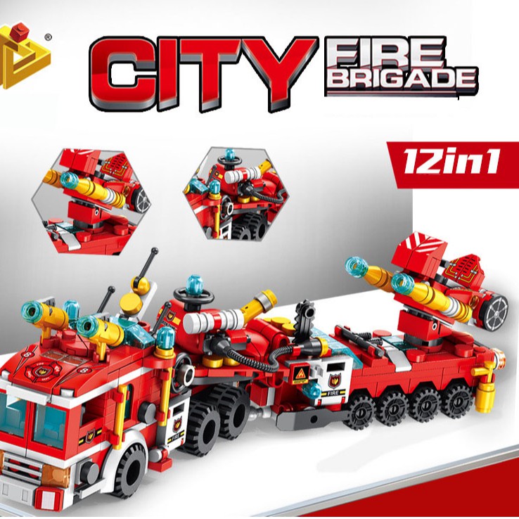 Đồ Chơi Lắp Ráp Kiểu LEGO Biệt Đội Cứu Hoả 12in1 PANLOS Model 633009 - 557 Mảnh Ghép