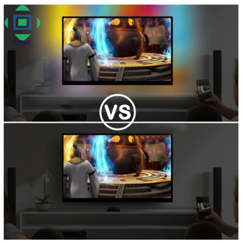 Bộ dải đèn LED kèm phụ kiện gắn sau màn hình TV/máy tính giúp trang trí độc đáo