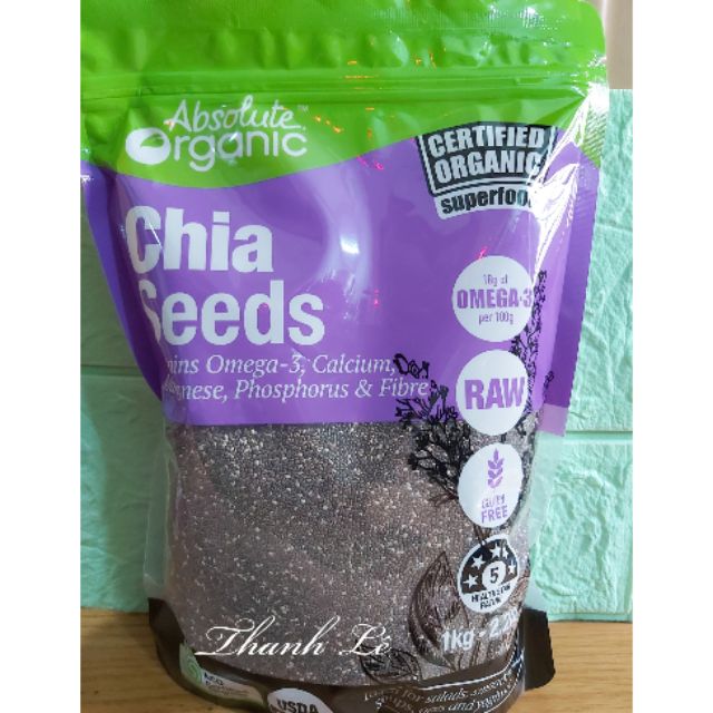 Hạt Chia Úc Organic Chia Seeds Gói 1kg