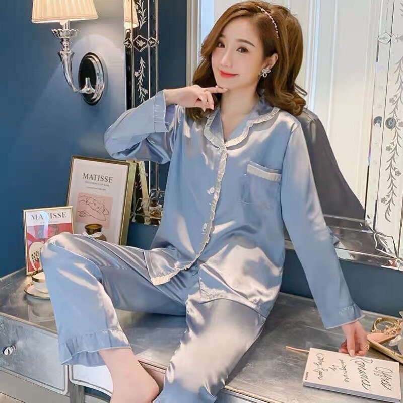 Bộ lụa viền bèo 4 màu