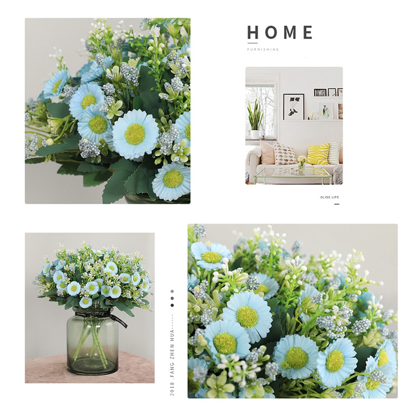 Bó 24 Hoa Cúc Giả Nhiều Màu Trang Trí Nhà Cửa