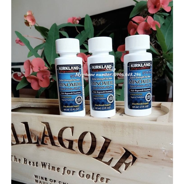 Sản phẩm thoa ngoài Mọc tóc, mọc Râu  Minoxidil 5% Kirkland USA - 3 Chai , Kèm Ống Zin Kirkland Mỹ .