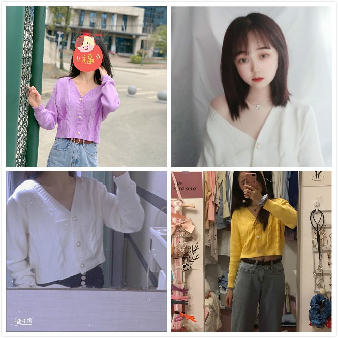 [ Mã 66CBSALE giảm 30K đơn 200K] Áo cardigan cổ chữ V tay dài kiểu croptop thời trang mùa thu trẻ trung cho nữ