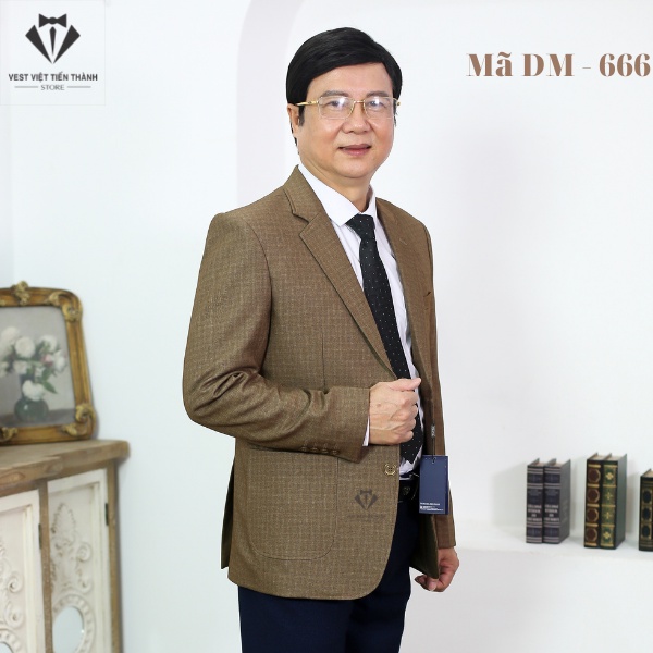 Áo đờ mi trung niên nam cao cấp vải tuýt si nhập khẩu ấn độ của công ty tnhh vest việt tiến thành