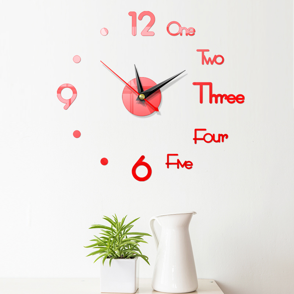 ROW Modern Style DIY Bedroom Home Decoration Living Room 3D Wall Clock