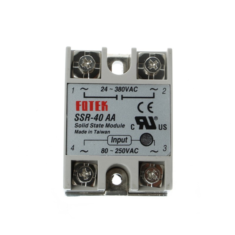 Rơ Le Trạng Thái Rắn Ssr-40Aa 40a 250v 80-250v Dc Đầu Vào 24-380vac