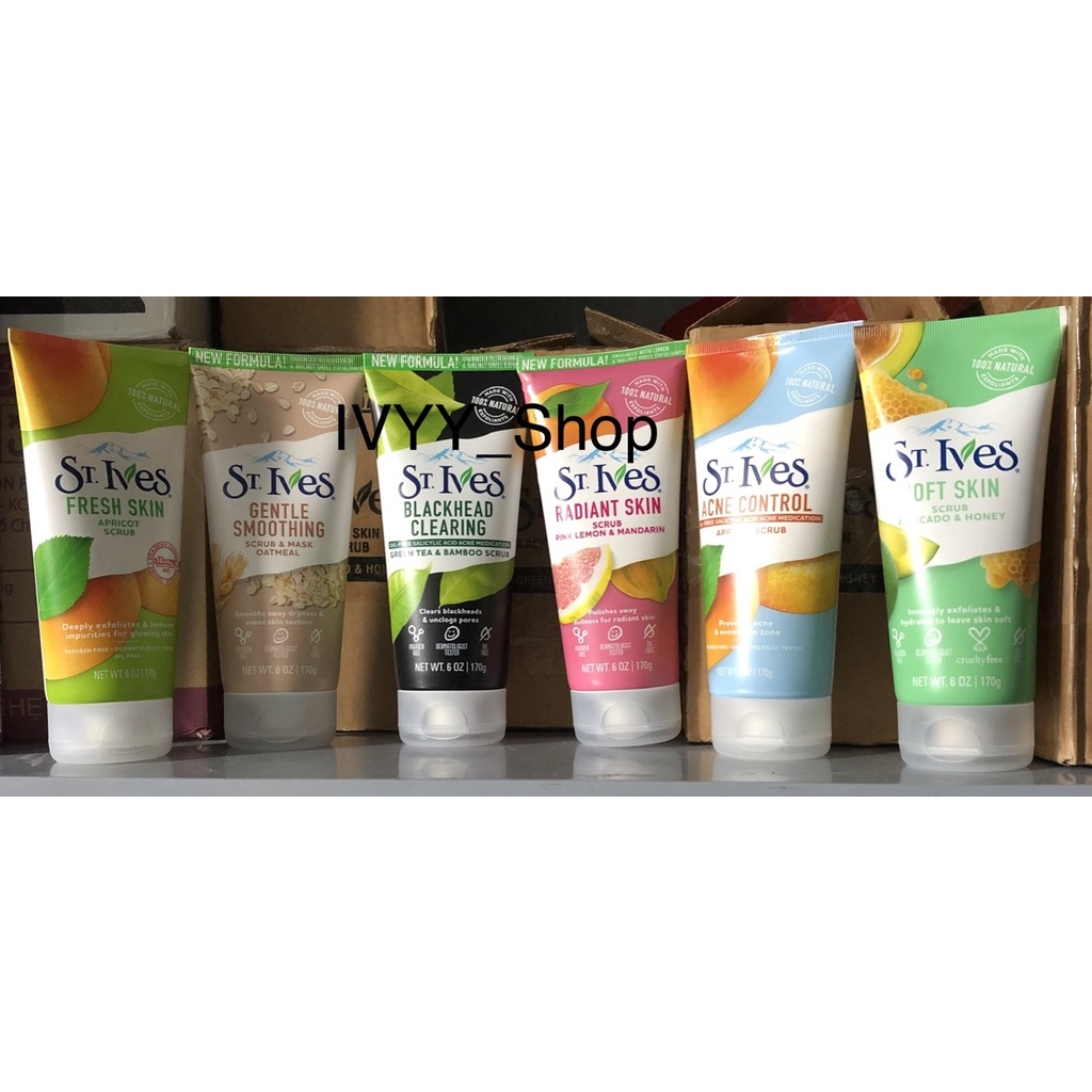 Sữa Rửa Mặt Tẩy Da Chết và Sạch Mụn Đầu Đen ST.IVES 170g của Mỹ