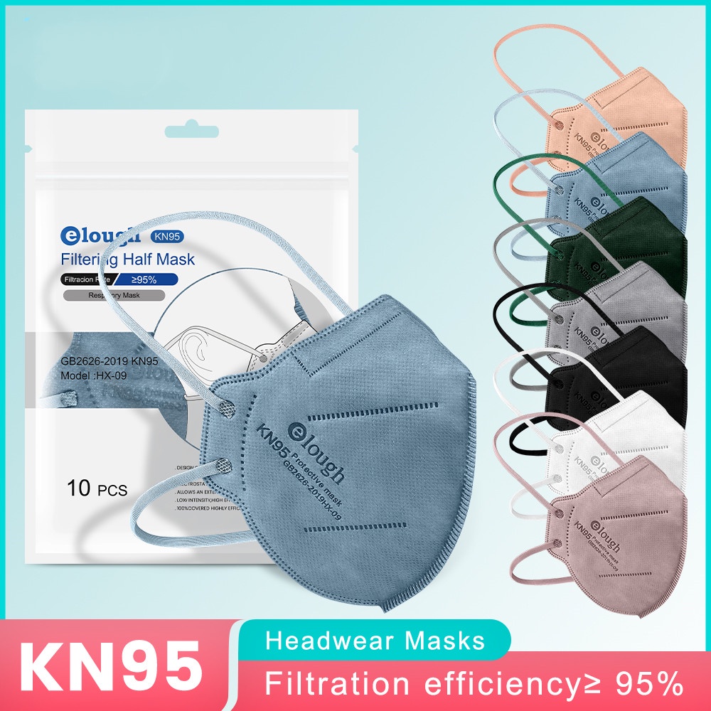 Set 10/20/30/50 khẩu trang KN95 chống bụi FFP2 CE 5 lớp sử dụng tiện lợi dành cho người lớn