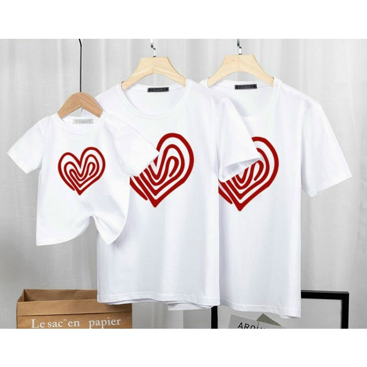Áo thun Gia đình trái tim xoắn ốc , hai màu trắng đen siêu rẻ , siêu đẹp , giá gốc tận xưởng in theo yêu cầu