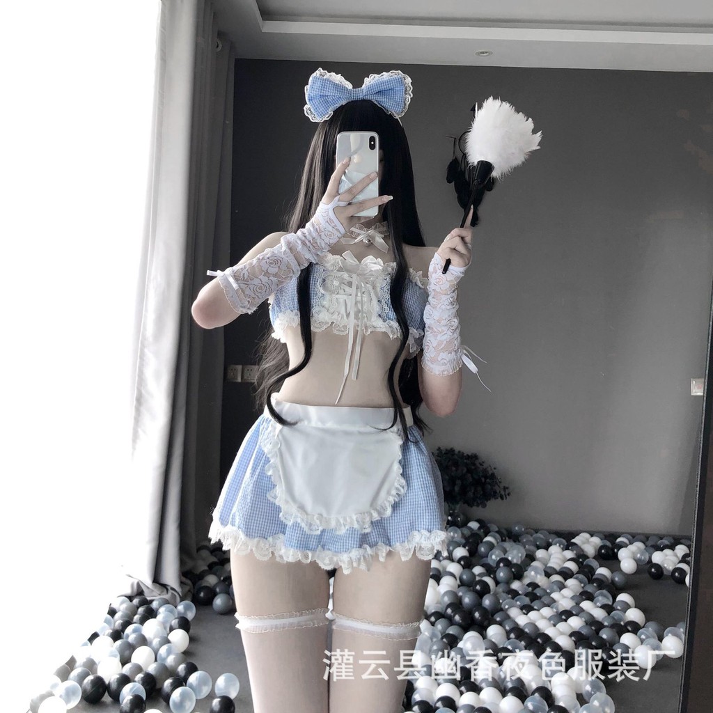 Cosplay Hầu Gái, Đồ Ngủ Hóa Trang Người Hầu Sexy Quyến Rũ Gợi Cảm Khiêu Gợi màu xanh | BigBuy360 - bigbuy360.vn