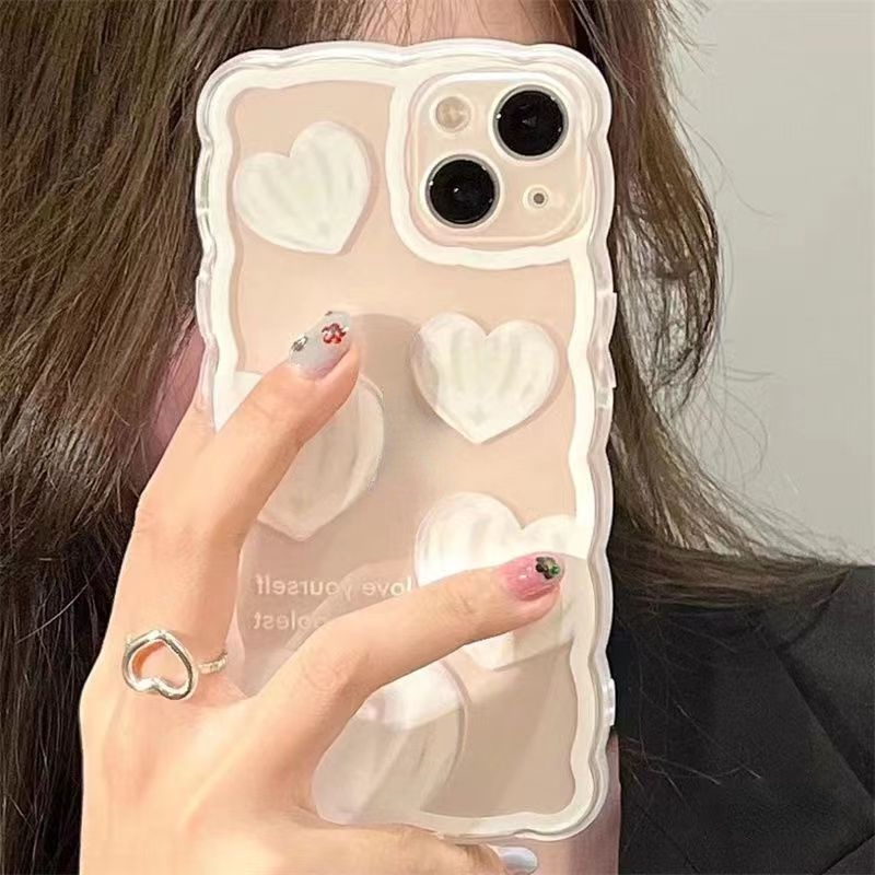 Ốp điện thoại TPU mềm viền lượn sóng màu trong suốt thích hợp cho For iPhone14  13 13pro 13Pro Max 11 7+ 8+ Xr XS 13 12 Pro Max