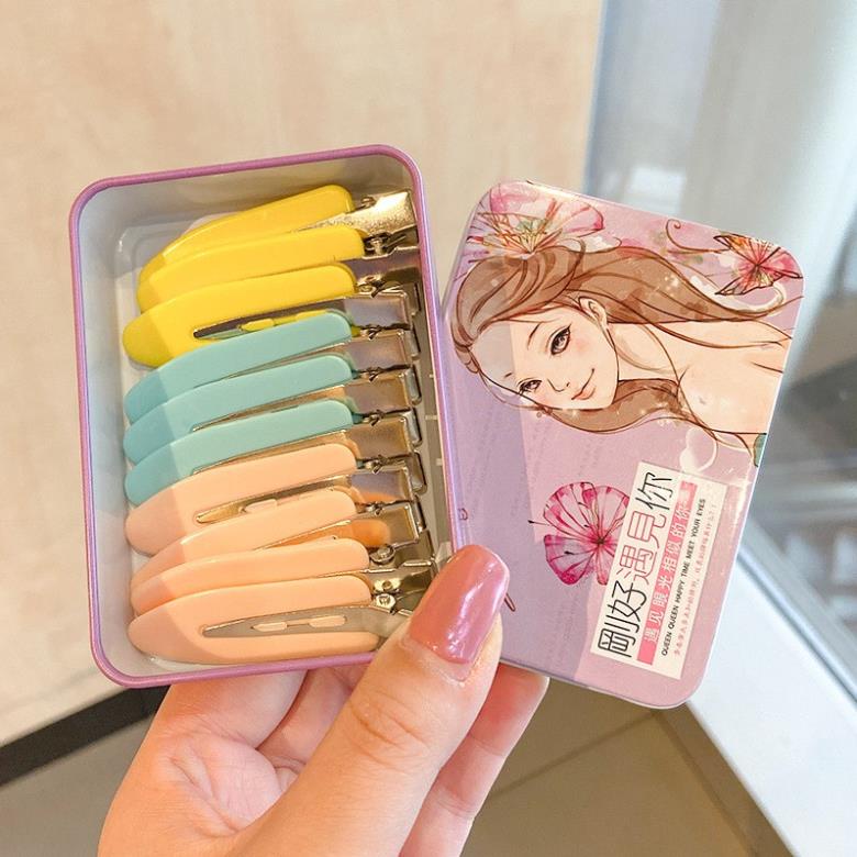 (0203) Hộp 10 Cặp Tóc Mái Trang Điểm Đáng Yêu Hàn Quốc