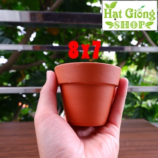 Chậu đất Nung Đỏ mini , Chậu gờ