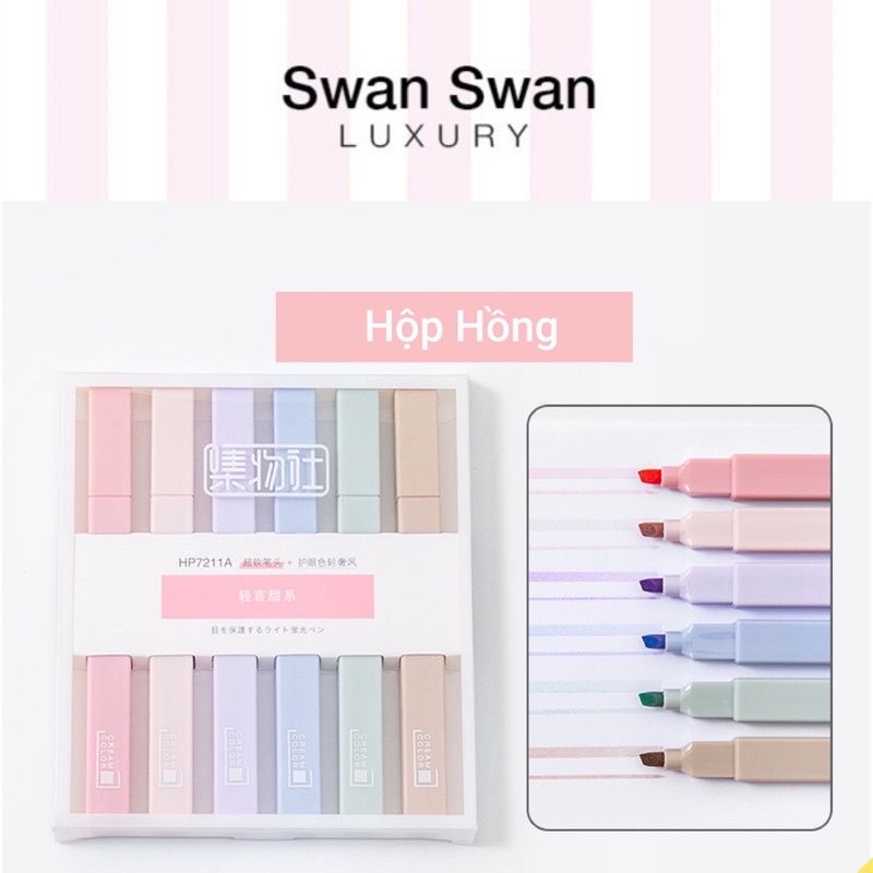 Set 6 Bút Dạ Quang 2 Đầu Màu Pastel Tốt