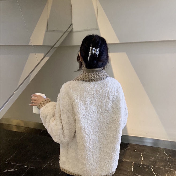 Áo khoác lông cừu phong cách Hàn Quốc thời trang dành cho nữ