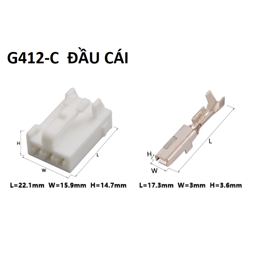 G412-Giắc cắm mái vòm cho đèn đọc sách 3 lỗ 2.2mm