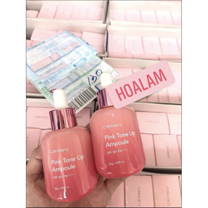 TINH CHẤT DƯỠNG TRẮNG CĂNG BÓNG NÂNG TONE DA CELLAPY PINK TONE UP AMPOULE | BigBuy360 - bigbuy360.vn