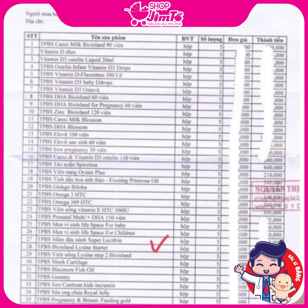 Viên Tăng Chiều Cao Lysine Bioisland Giúp Tăng Chiều Cao, Tăng Chuyển Hoá Cho Trẻ  Hộp 60 Viên