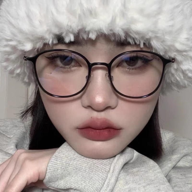 Kính mắt không độ mắt vuông gọng kim loại mảnh 9719