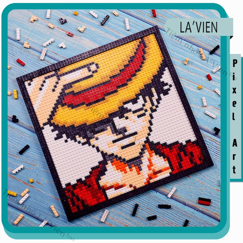 Pixel art One piece đảo hải tặc lắp ráp tranh nhân vật Luffy Zoro decor siêu đẹp LAVIEN