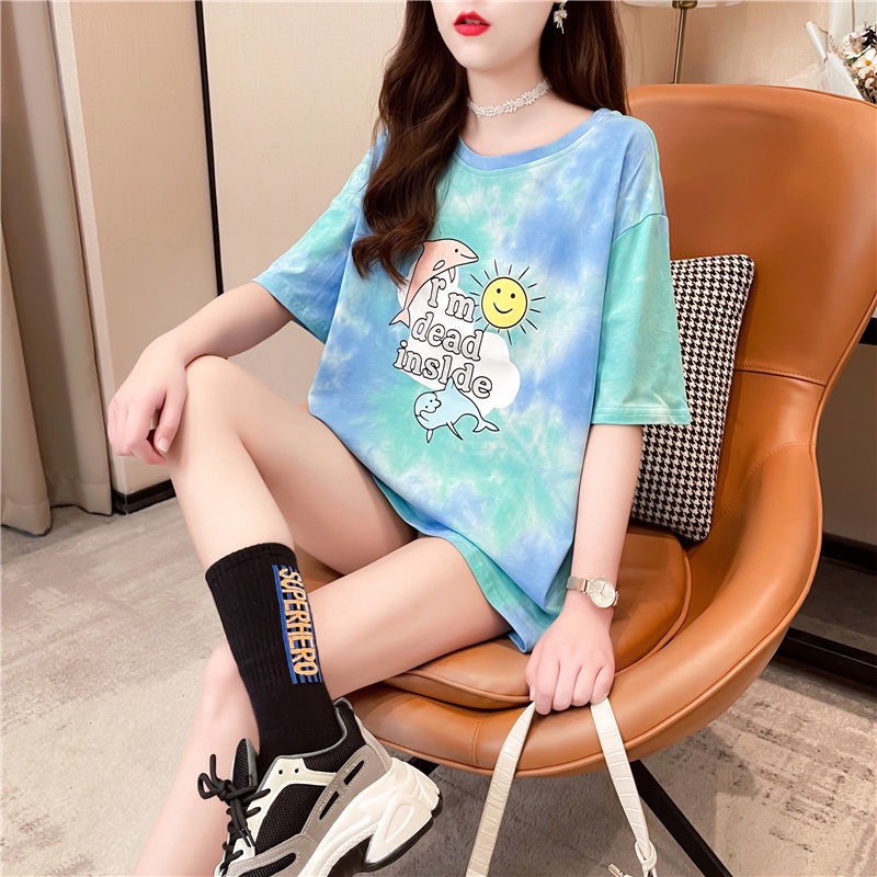 COZOK Áo Thun Tay Ngắn Dáng Rộng Phong Cách Thời Trang Hàn Quốc