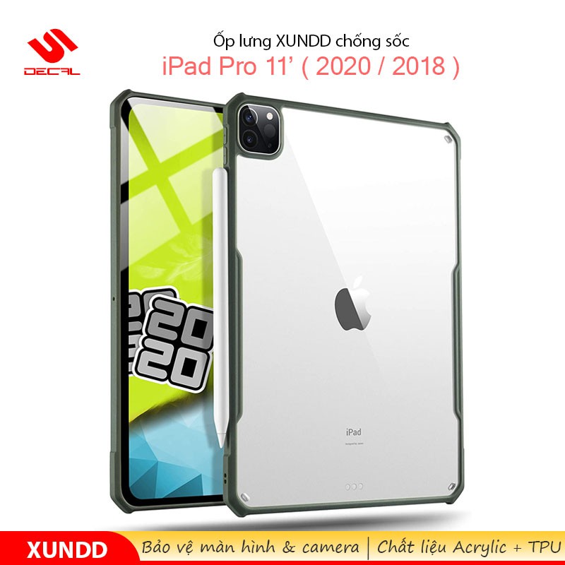 Ốp lưng XUNDD iPad Pro 11' (2020 / 2018), Mặt lưng trong, Viền TPU, Chống sốc